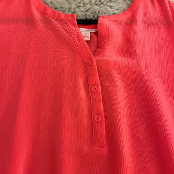 Candies- Sweet oversized blouse in a beautiful bright coral color, Size Large - Picture 8 of 14